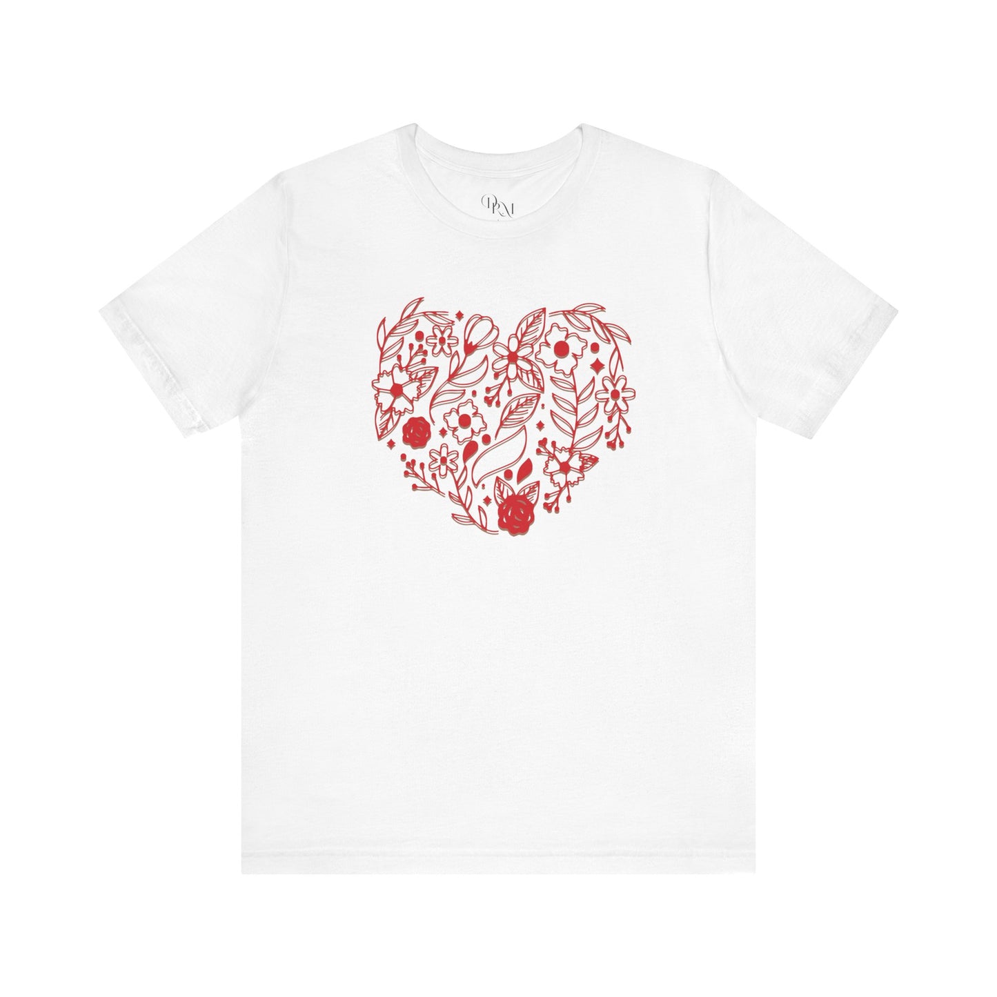 Floral Heart Unisex Tee, Cute Casual Shirt, Gift for Her, Nature Lover Apparel, Everyday Comfort Tee, Eco-Friendly Fashion, Mother's day - DiRoMi