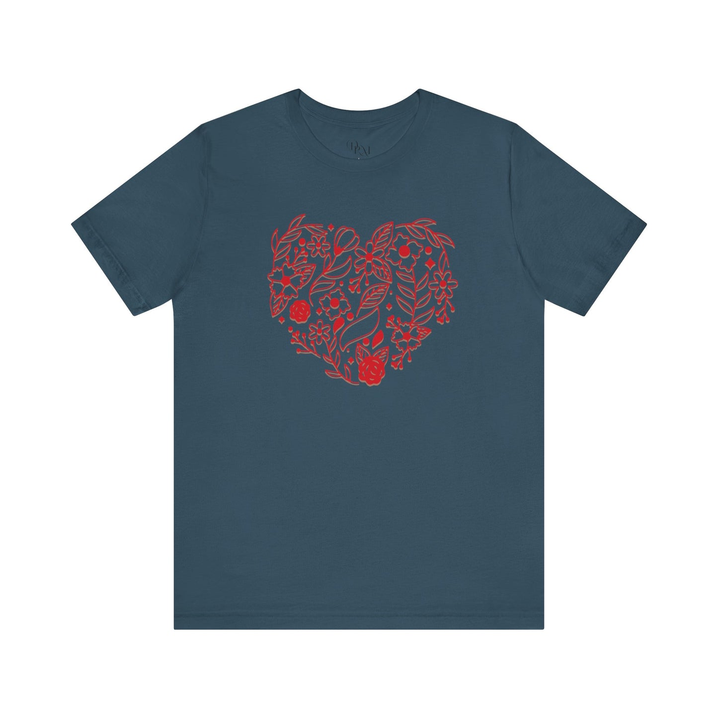 Floral Heart Unisex Tee, Cute Casual Shirt, Gift for Her, Nature Lover Apparel, Everyday Comfort Tee, Eco-Friendly Fashion, Mother's day - DiRoMi