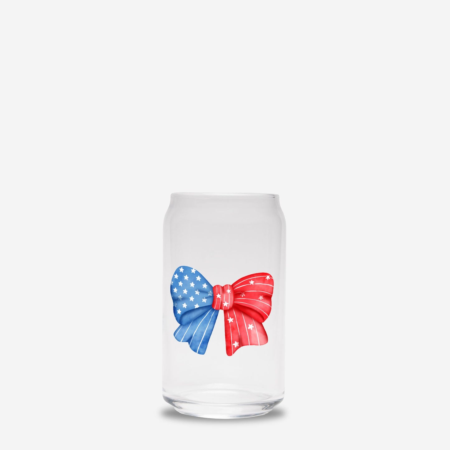 Glass tumbler, Independence day , 4th of July glass tumbler,Glass Can 16oz - DiRoMi
