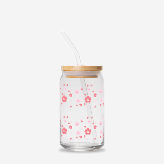 Iced Coffee Glass, Flower Iced Coffee Cup,Glass Cup, Iced Coffee Cup, Glass Can 16oz - DiRoMi