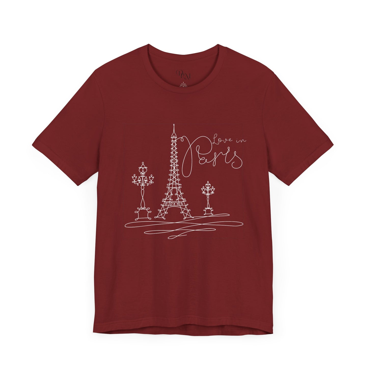 Paris Love Tee, Unisex Short Sleeve Shirt, Eiffel Tower Graphic Tee, Gifts for Travelers, Summer Fashion, Casual Wear, chic shirts - DiRoMi