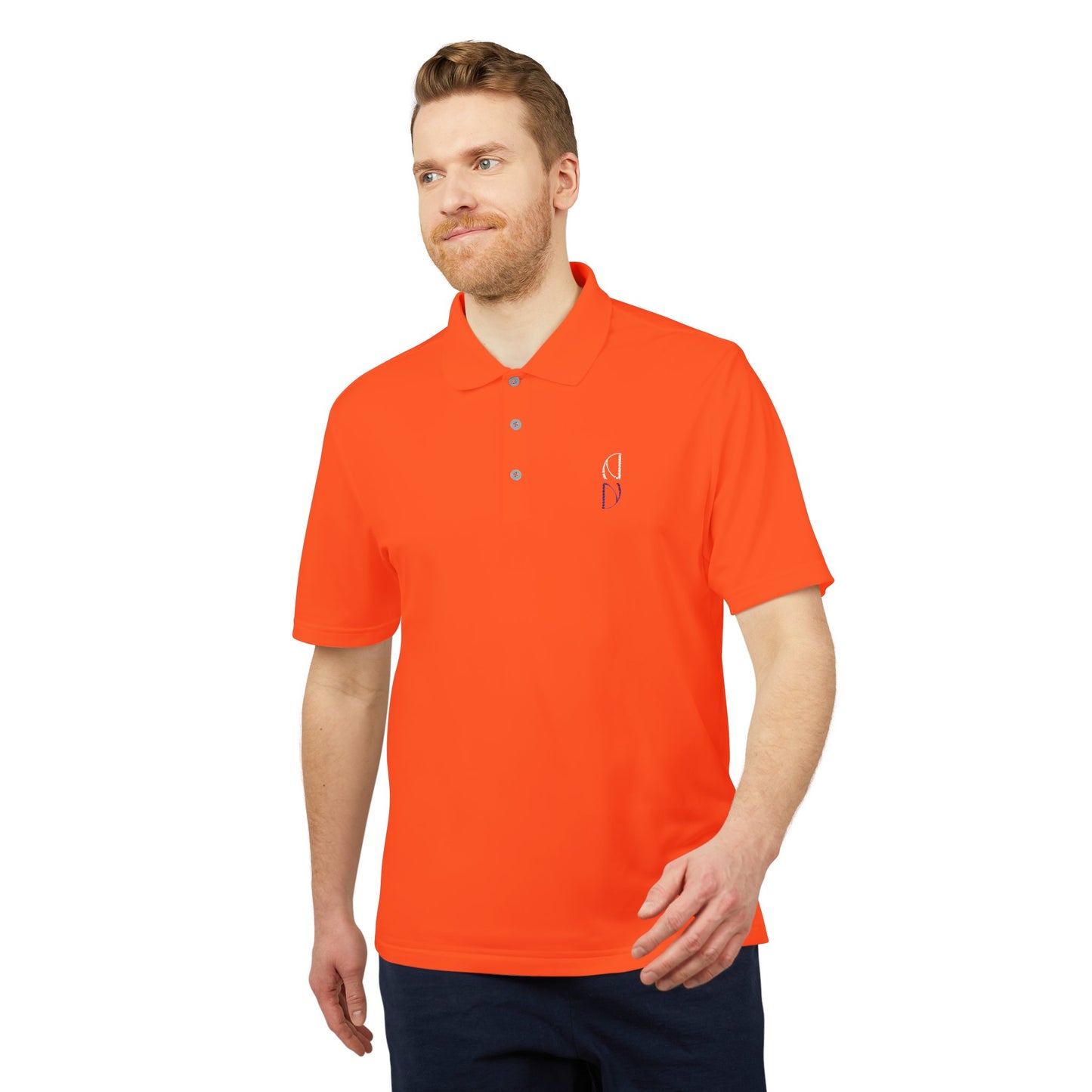 Personalized adidas Men's Performance Polo - Vibrant Orange Activewear Embroidery - DiRoMi