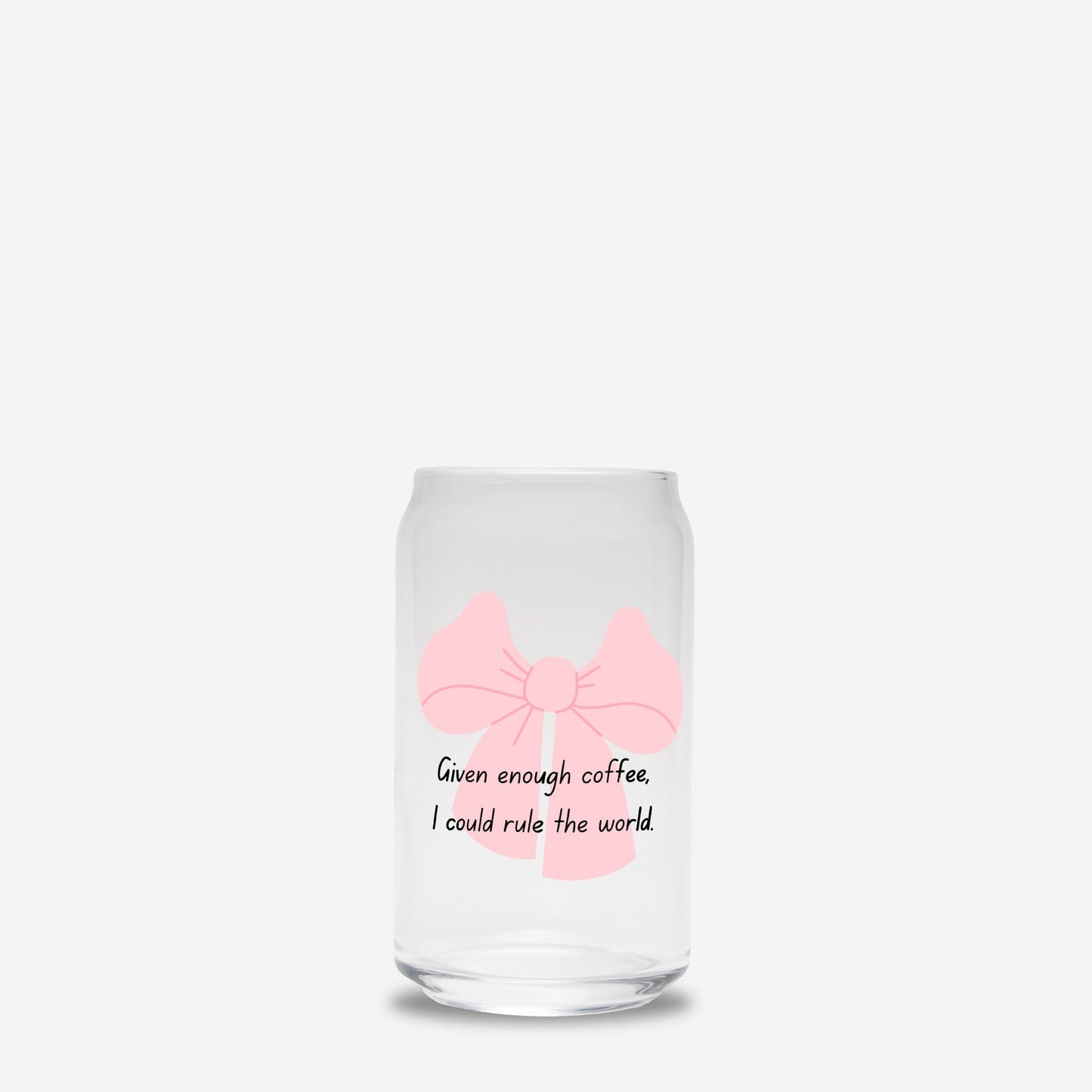 Pink Bow Coquette Bow Glass, Cute Gift 16oz - DiRoMi