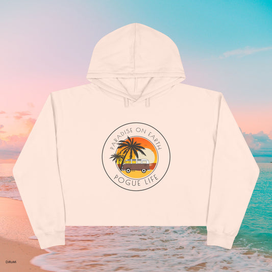 Pogue Life Crop Hoodie - Paradise on Earth Beach Vibe - DiRoMi