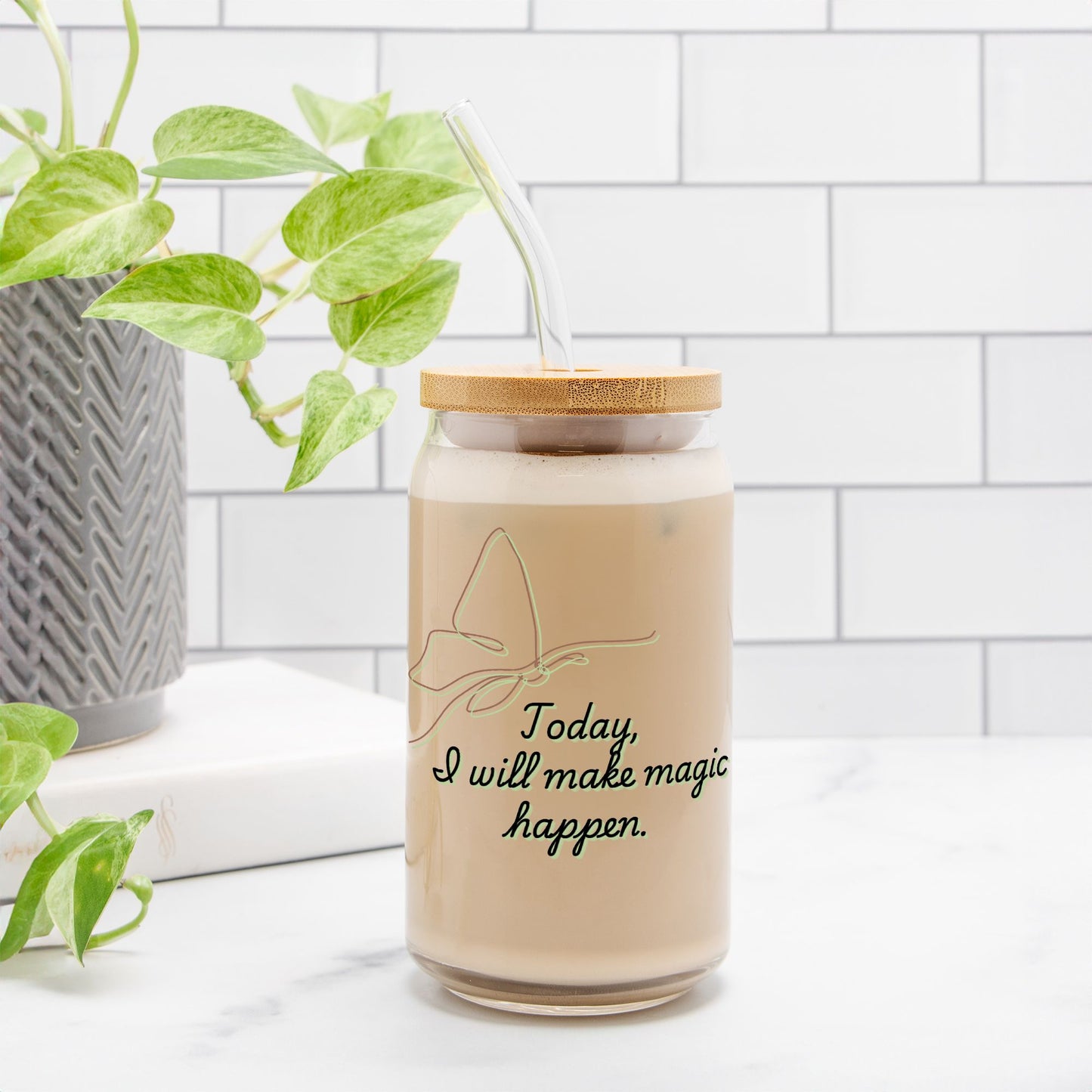 Sipper Glass, Glass Tumbler, Glass Can 16oz - DiRoMi