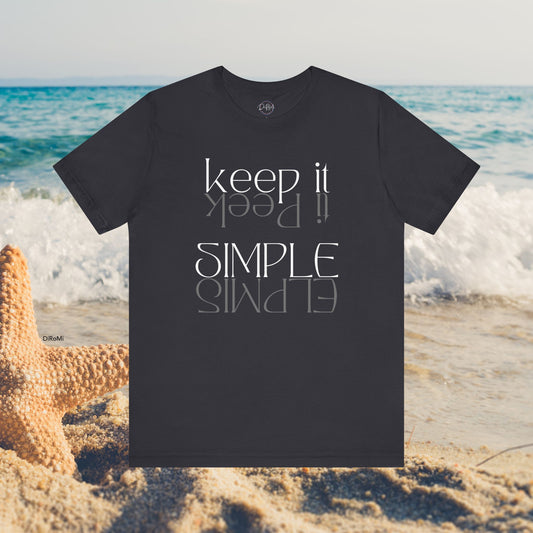 Unisex 'Keep It' Simple Tee - Casual Black Jersey T-Shirt for Everyday Comfort - DiRoMi