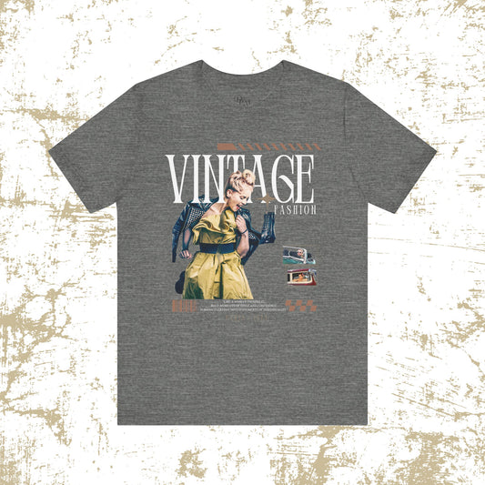 Vintage Fashion Unisex Jersey Short Sleeve Tee - Retro Style Graphic T-Shirt - DiRoMi