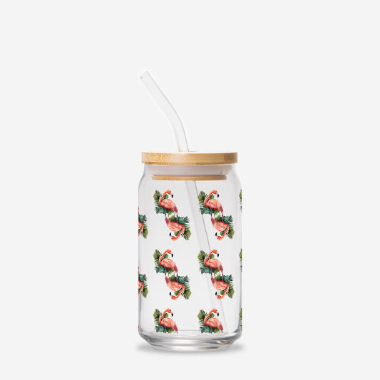 Flamingo Glass Tumbler 16oz