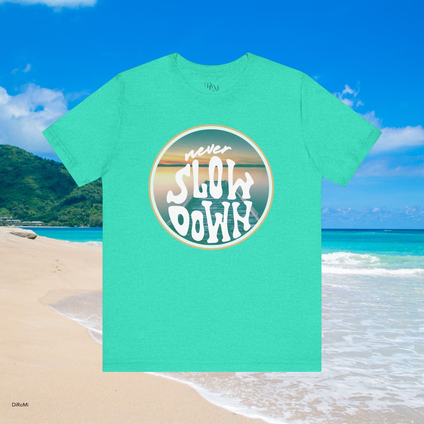 'Never Slow Down' Unisex Jersey Tee - Relaxed Fit Graphic Shirt - DiRoMi