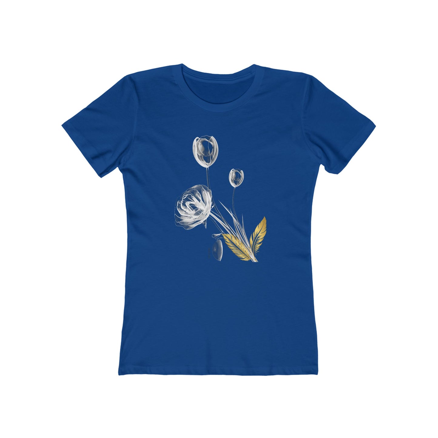 Metallic Floral Tee for Women – Chic Floral Shirt for Everyday Comfort - DiRoMi