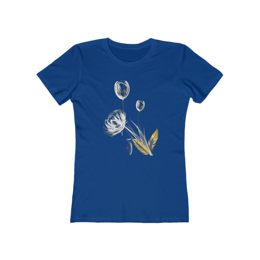 Metallic Floral Tee for Women – Chic Floral Shirt for Everyday Comfort - DiRoMi