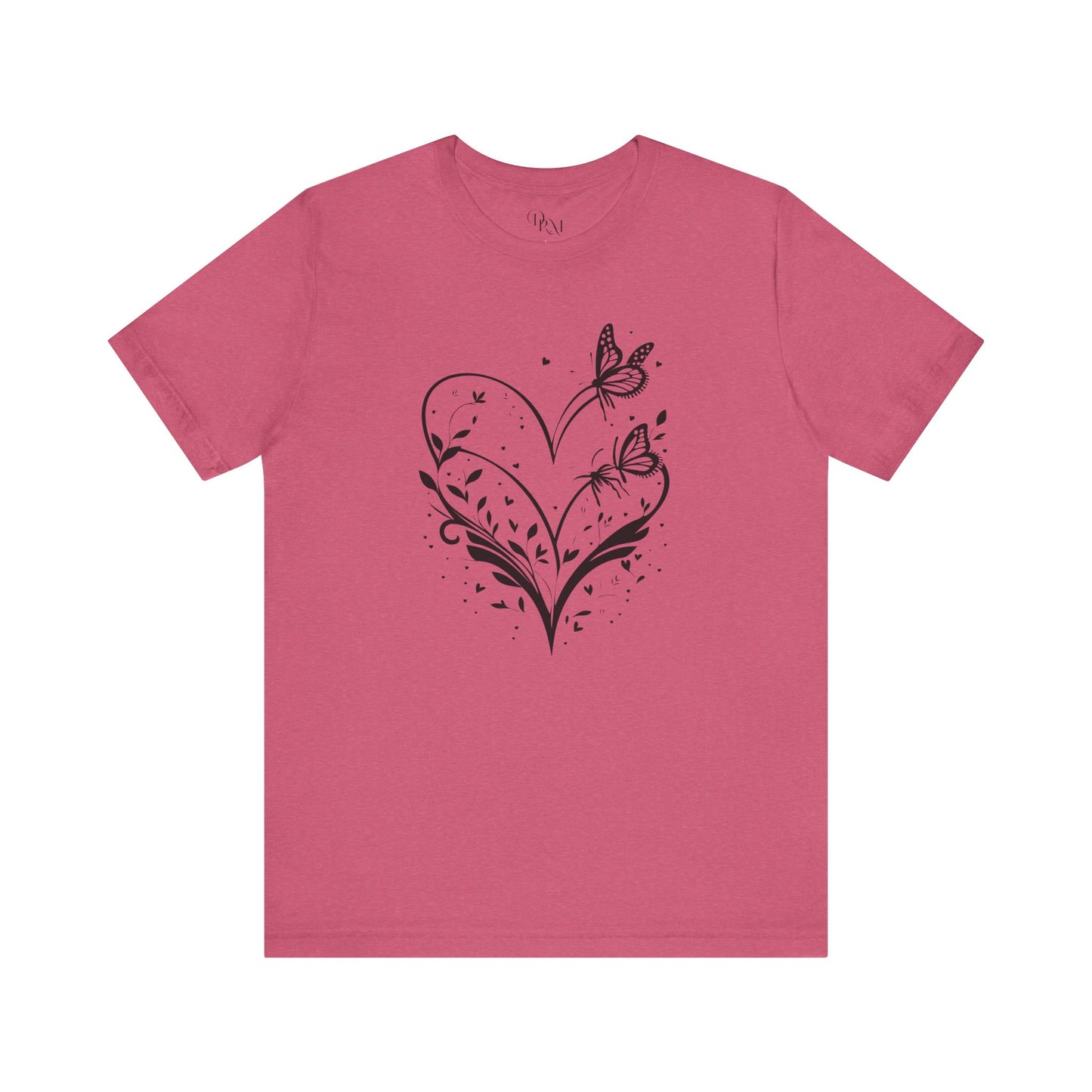 Butterfly Heart Unisex Tee, Nature-Inspired Shirt, Gift for Her, Casual Everyday Wear, Eco-Friendly Apparel, Perfect for Spring