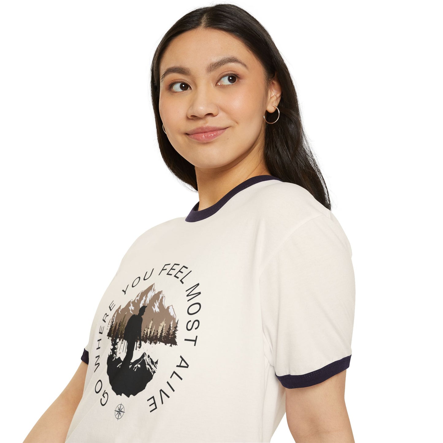 Explore Nature Unisex Cotton T-Shirt - 'Go Where You Feel Most Alive' - DiRoMi