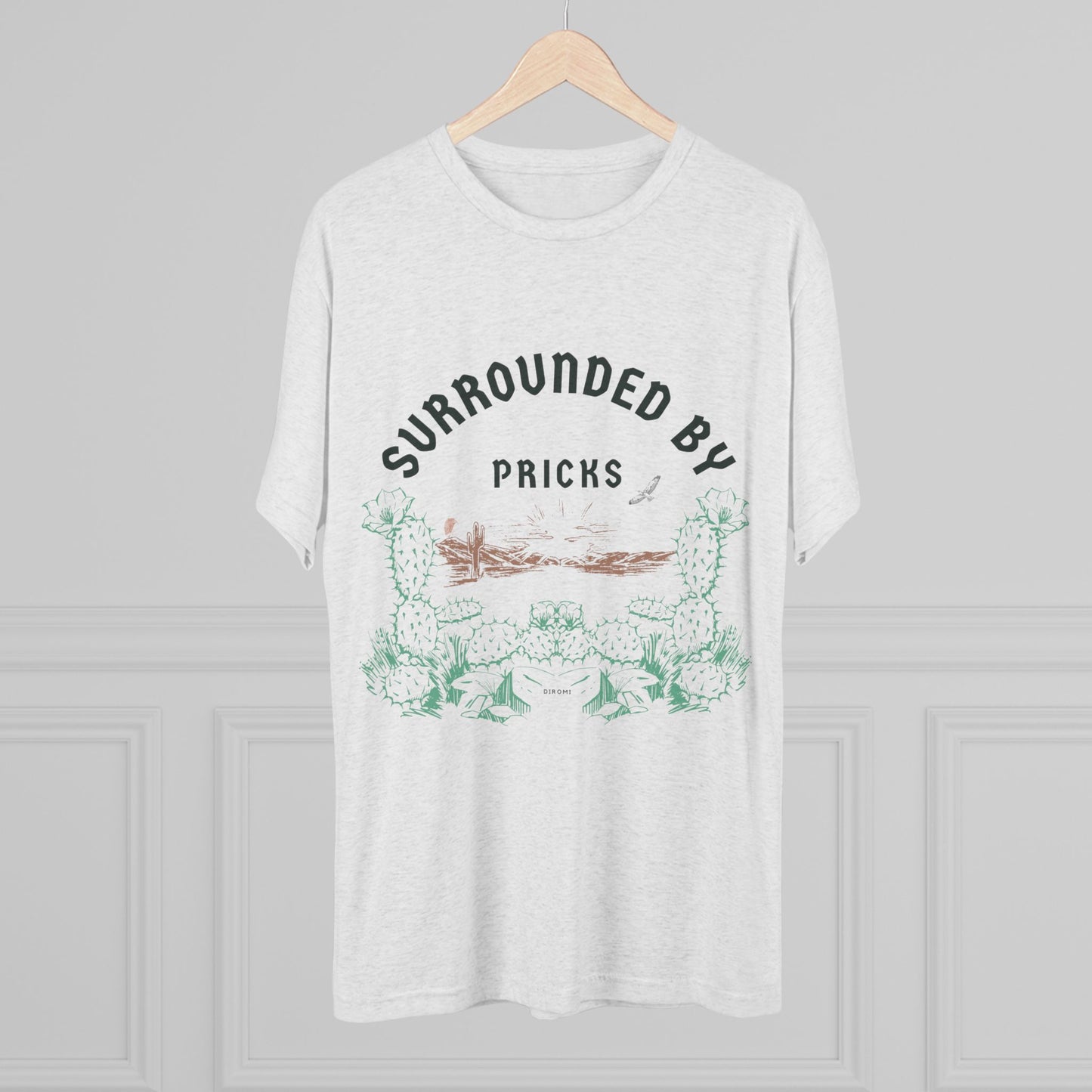 Surrounded by Pricks Unisex Tri-Blend Crew Tee - Fun Casual Wear for Plant Lovers - DiRoMi