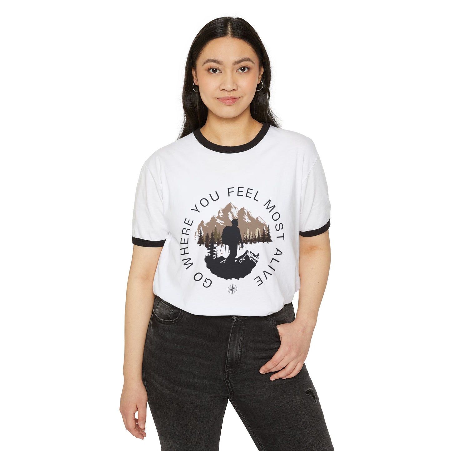 Explore Nature Unisex Cotton T-Shirt - 'Go Where You Feel Most Alive' - DiRoMi
