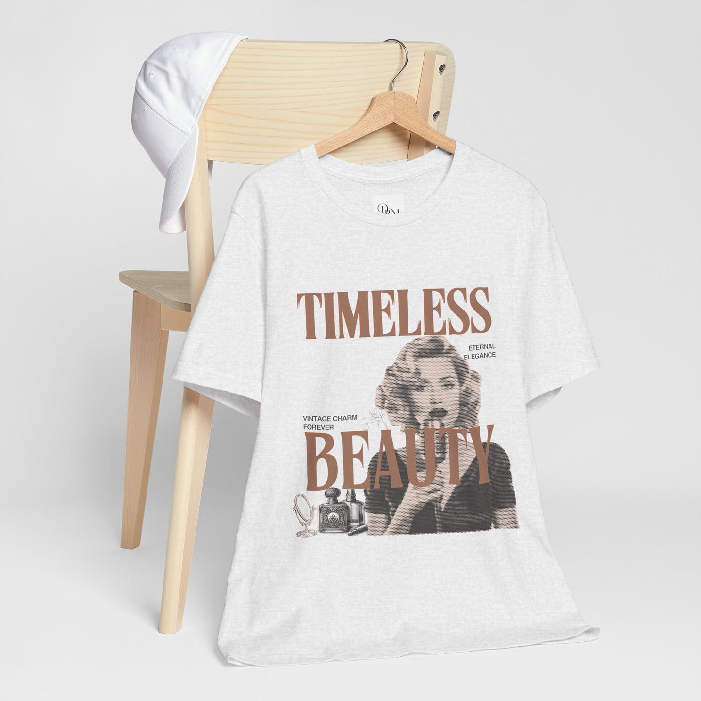 Timeless Beauty Graphic Tee - Vintage Elegance Jersey Short Sleeve Shirt - DiRoMi