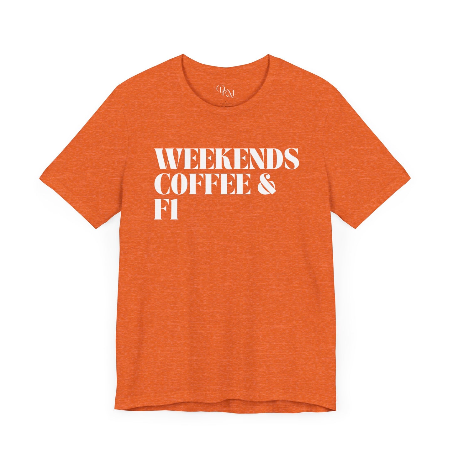 Formula 1 Weekend Vibes Coffee Tee - Unisex Short Sleeve Shirt, Casual Wear, Gift for Coffee Lovers, Fun Tee for Relaxation, formula 1 fans