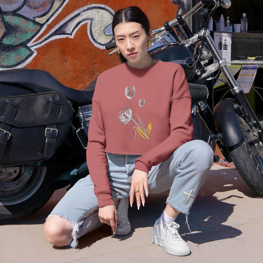 Floral Women's Cropped Sweatshirt - Trendy Spring Fashion - DiRoMi