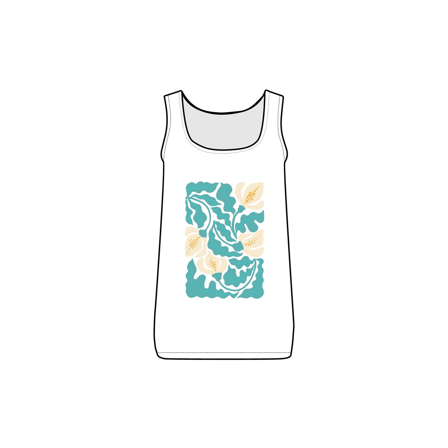 Modern Floral Rib Tank