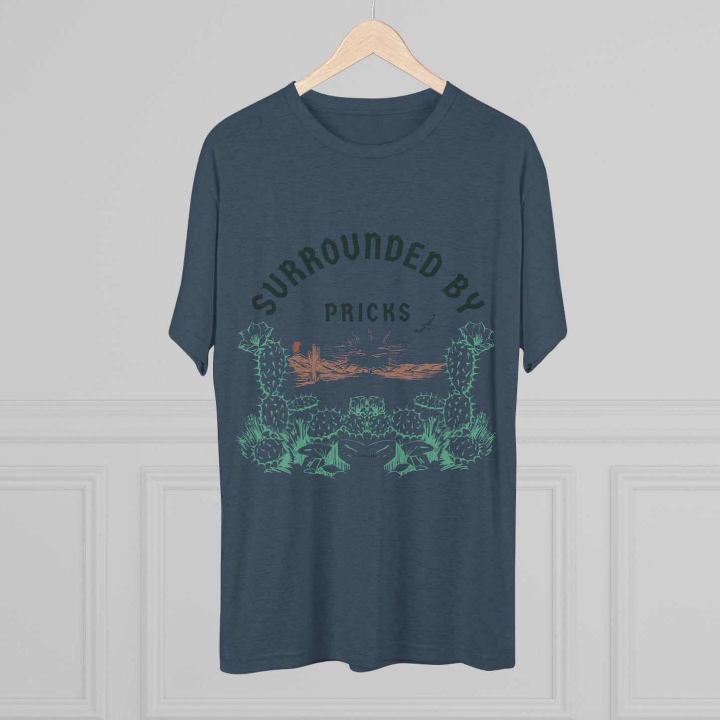 Surrounded by Pricks Unisex Tri-Blend Crew Tee - Fun Casual Wear for Plant Lovers - DiRoMi