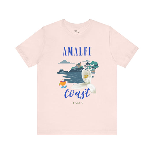 Amalfi Coast Graphic Tee, Unisex Jersey T-Shirt, Travel Shirt, Summer Vibe Top