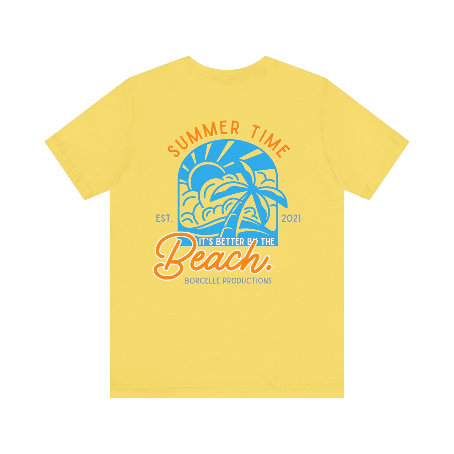 Beach Vibes Unisex Tee, Summer Vacation T-Shirt, Ocean Lover Shirt, Coastal Graphic Top, Beach Bum Apparel, back and front shirt