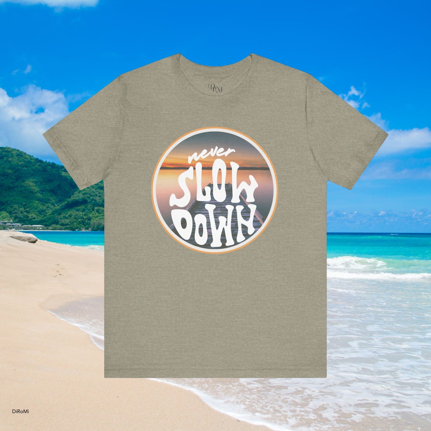 'Never Slow Down' Unisex Jersey Tee - Relaxed Fit Graphic Shirt - DiRoMi