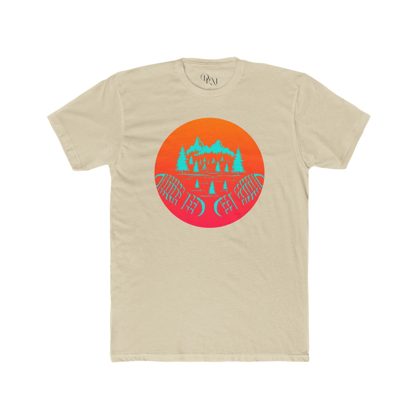 Outdoor Adventures Awaits Unisex Cotton Crew Tee - Retro Mountain Design - DiRoMi