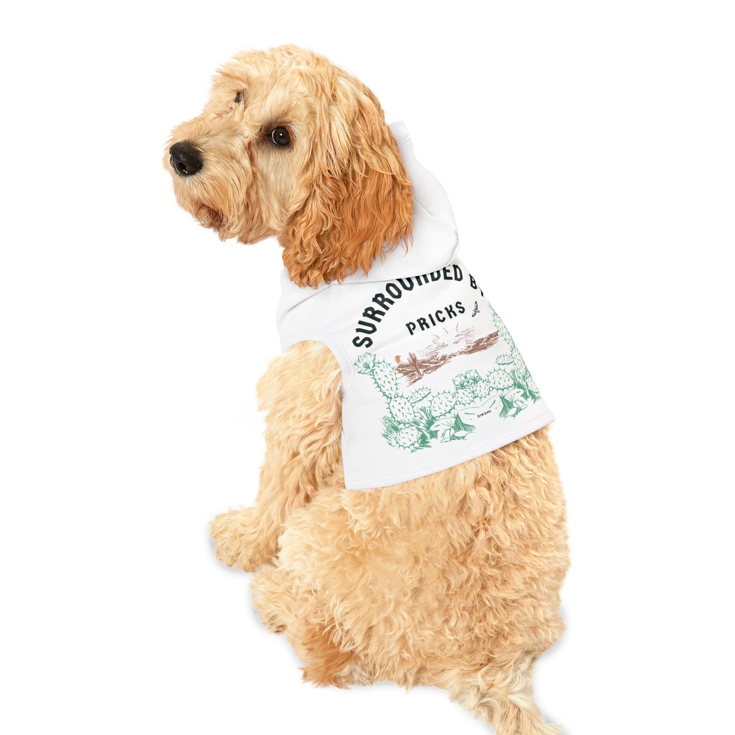 Cute 'Surrounded by Pricks' Pet Hoodie for Fashionable Pets - DiRoMi
