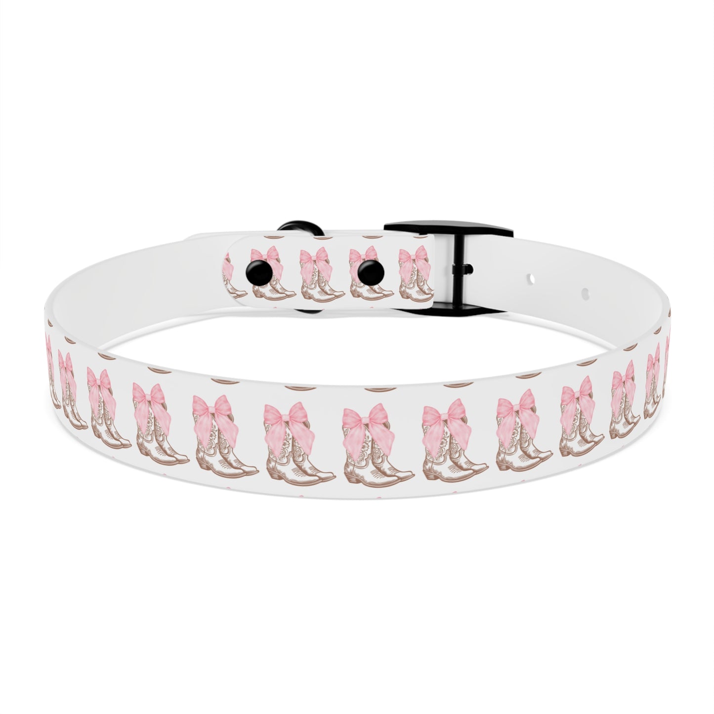 Chic Dog Collar with Pink Bow Design - Stylish Pet Accessory