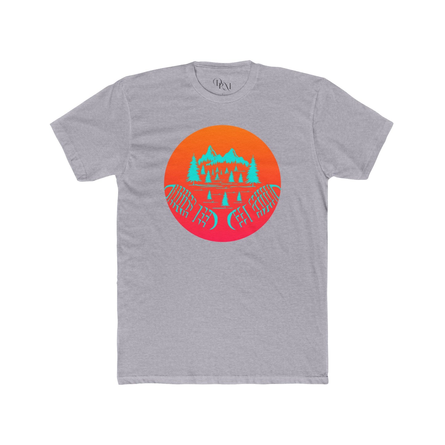 Outdoor Adventures Awaits Unisex Cotton Crew Tee - Retro Mountain Design - DiRoMi