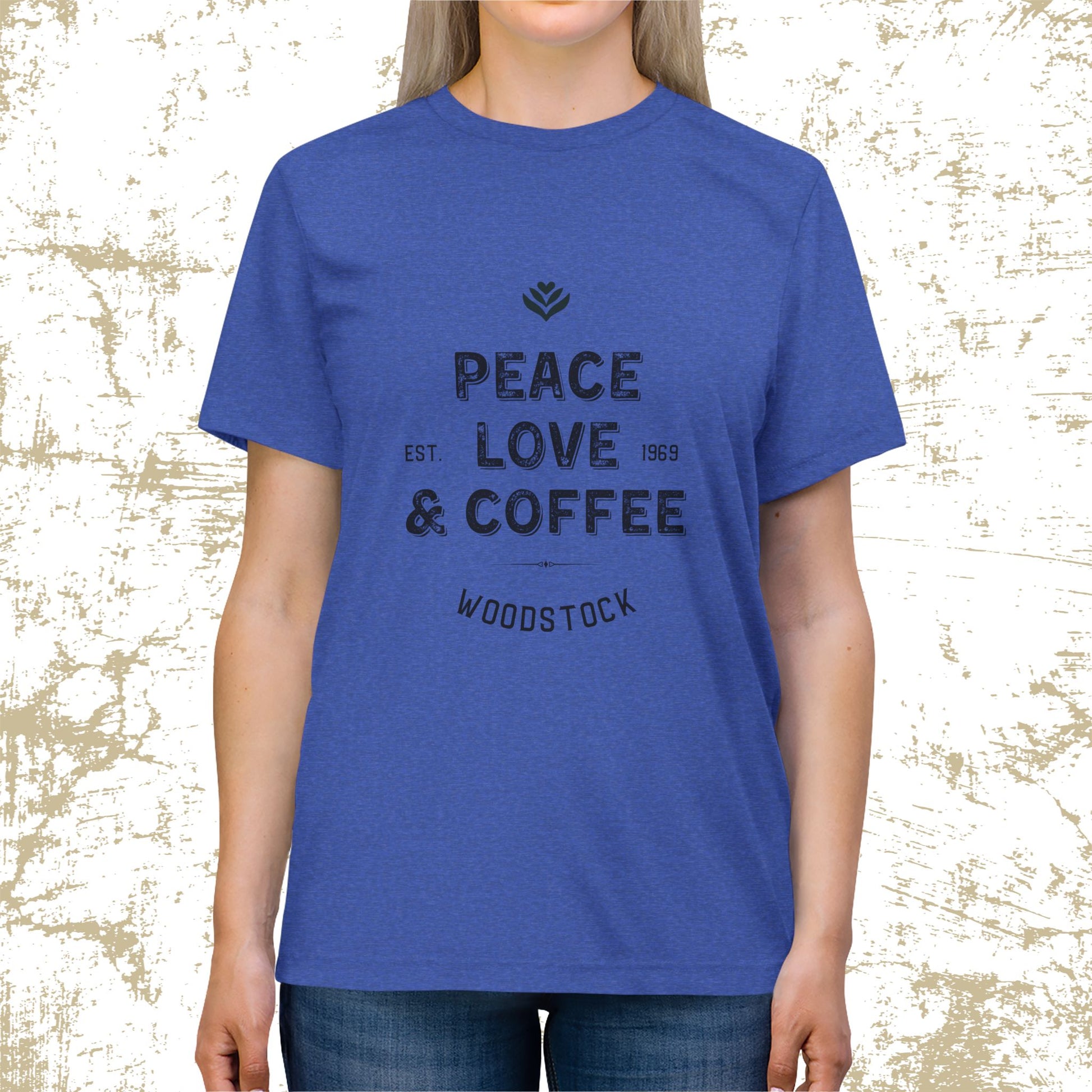 Vintage Peace Love & Coffee Unisex Triblend Tee - DiRoMi