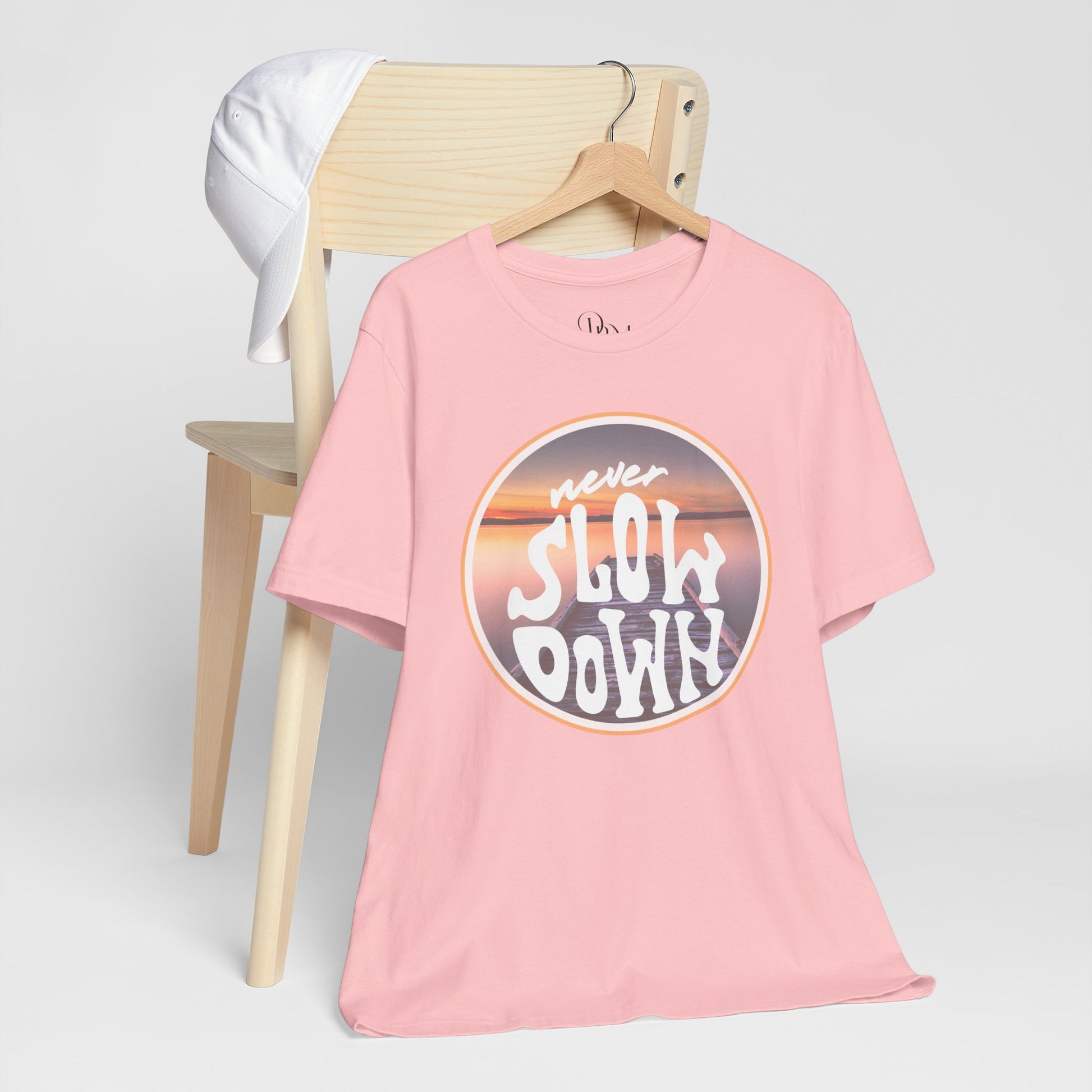 'Never Slow Down' Unisex Jersey Tee - Relaxed Fit Graphic Shirt - DiRoMi