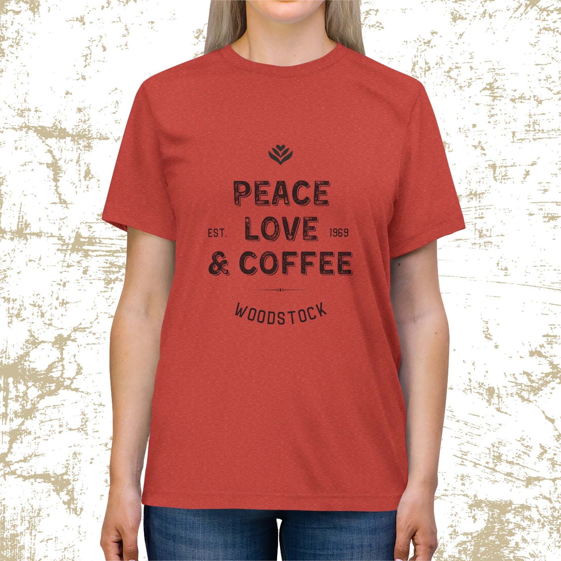 Vintage Peace Love & Coffee Unisex Triblend Tee - DiRoMi