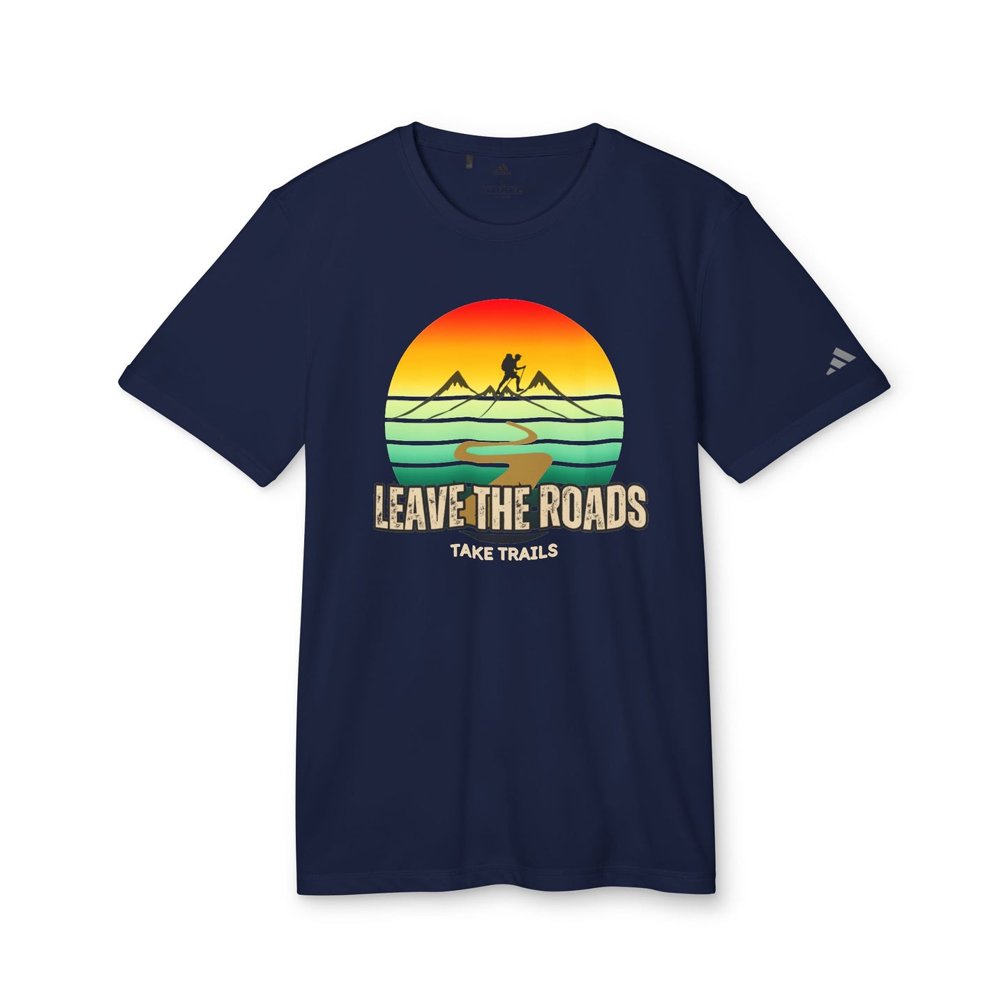 Adidas Unisex Sport T-shirt - 'Leave the Roads, Take Trails' Adventure T-Shirt, graphic shirt, sports shirt - DiRoMi