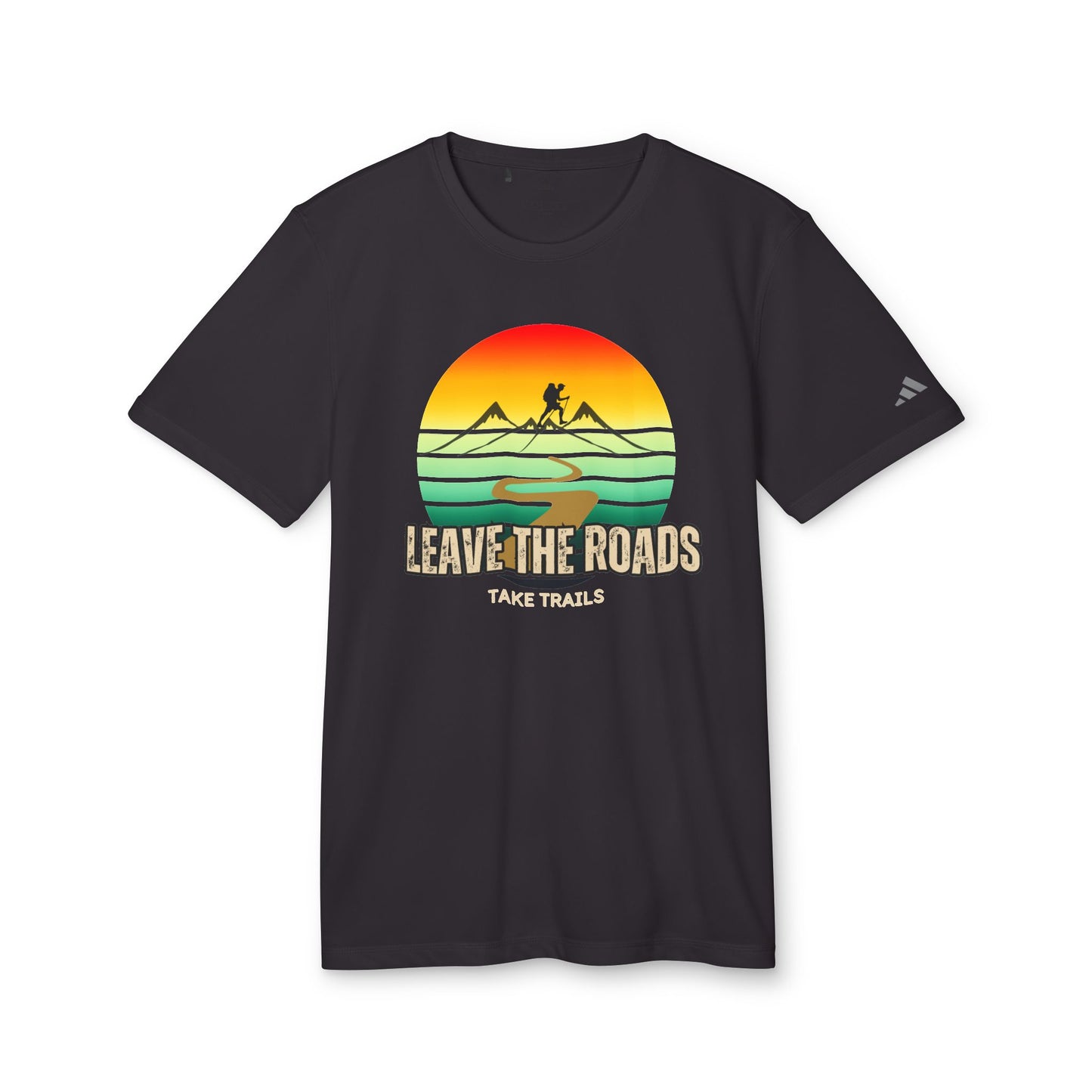 Adidas Unisex Sport T-shirt - 'Leave the Roads, Take Trails' Adventure T-Shirt, graphic shirt, sports shirt - DiRoMi