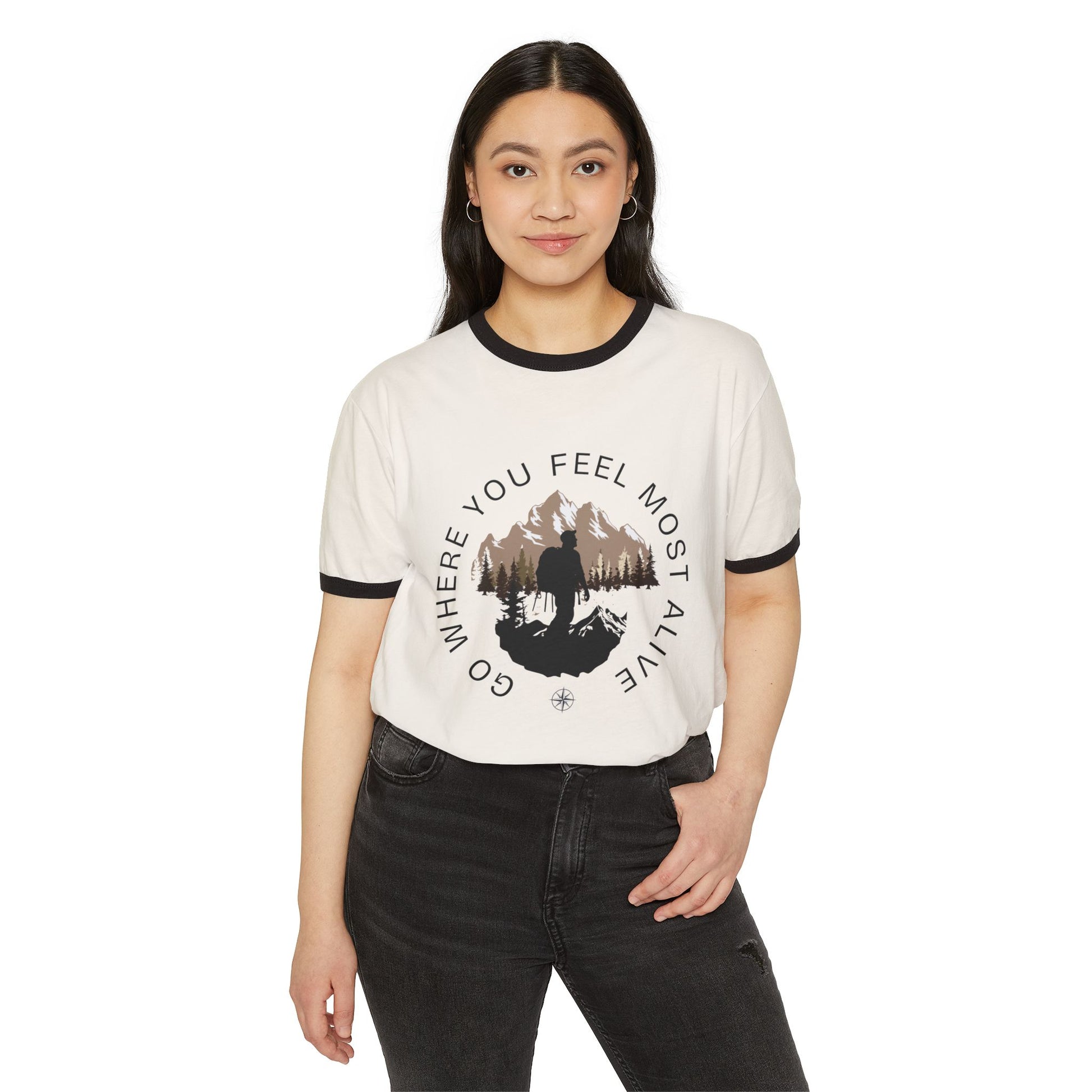 Explore Nature Unisex Cotton T-Shirt - 'Go Where You Feel Most Alive' - DiRoMi