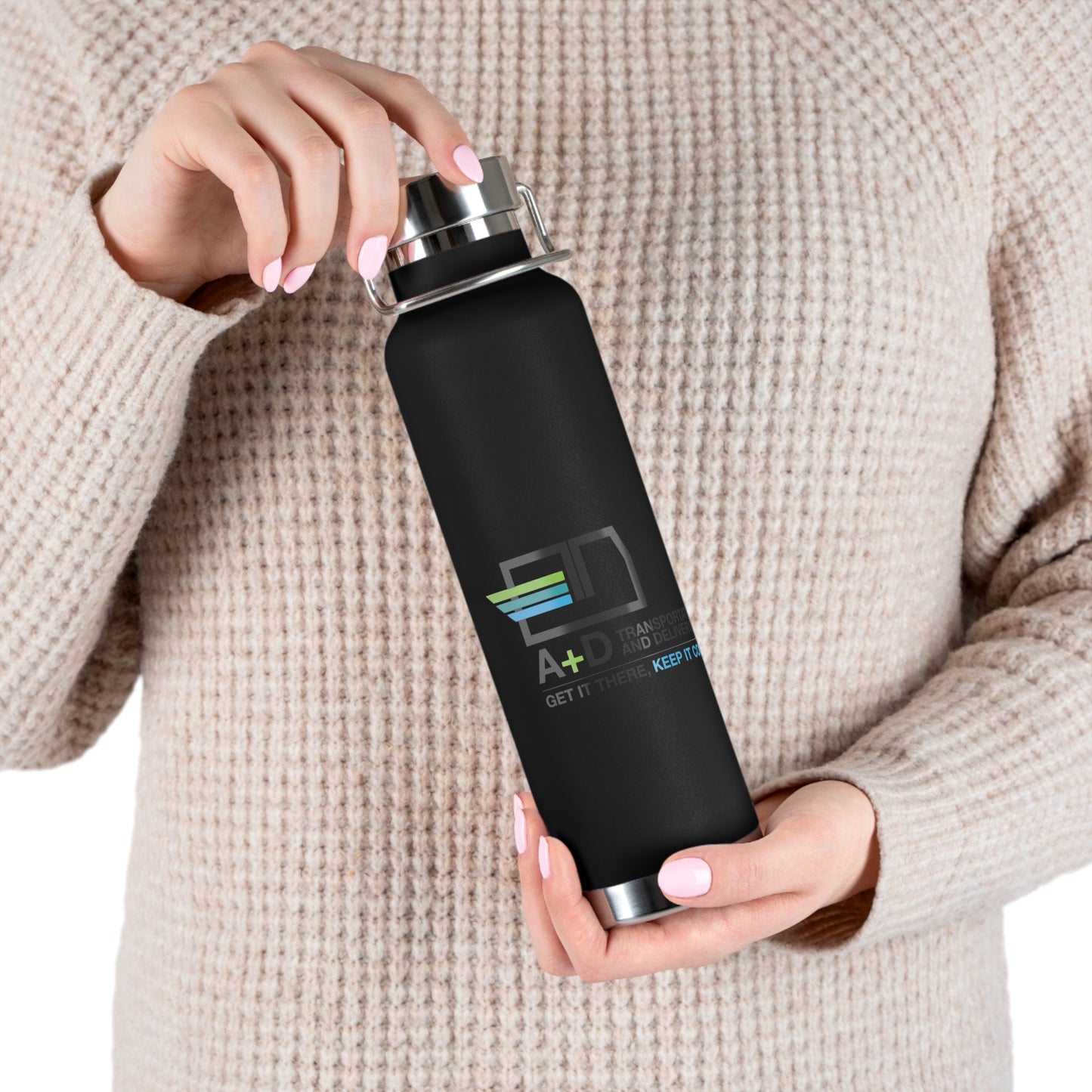 Stylish Vacuum Insulated Bottle, 22oz