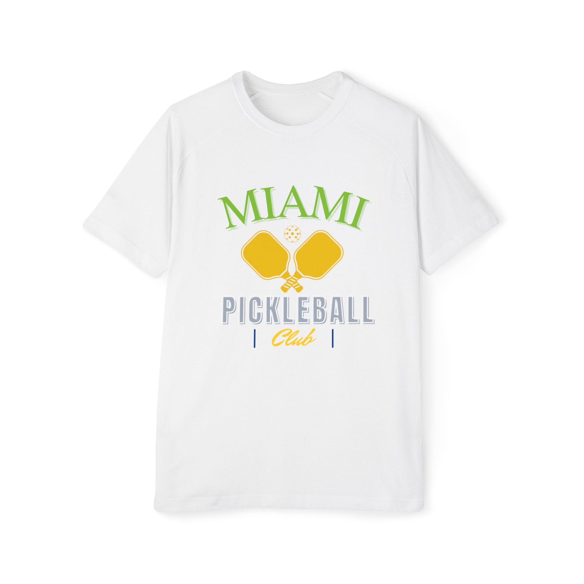 Miami Pickleball Club Men's Raglan T-Shirt - Casual, Sporty Tee for Pickleball Fans - DiRoMi