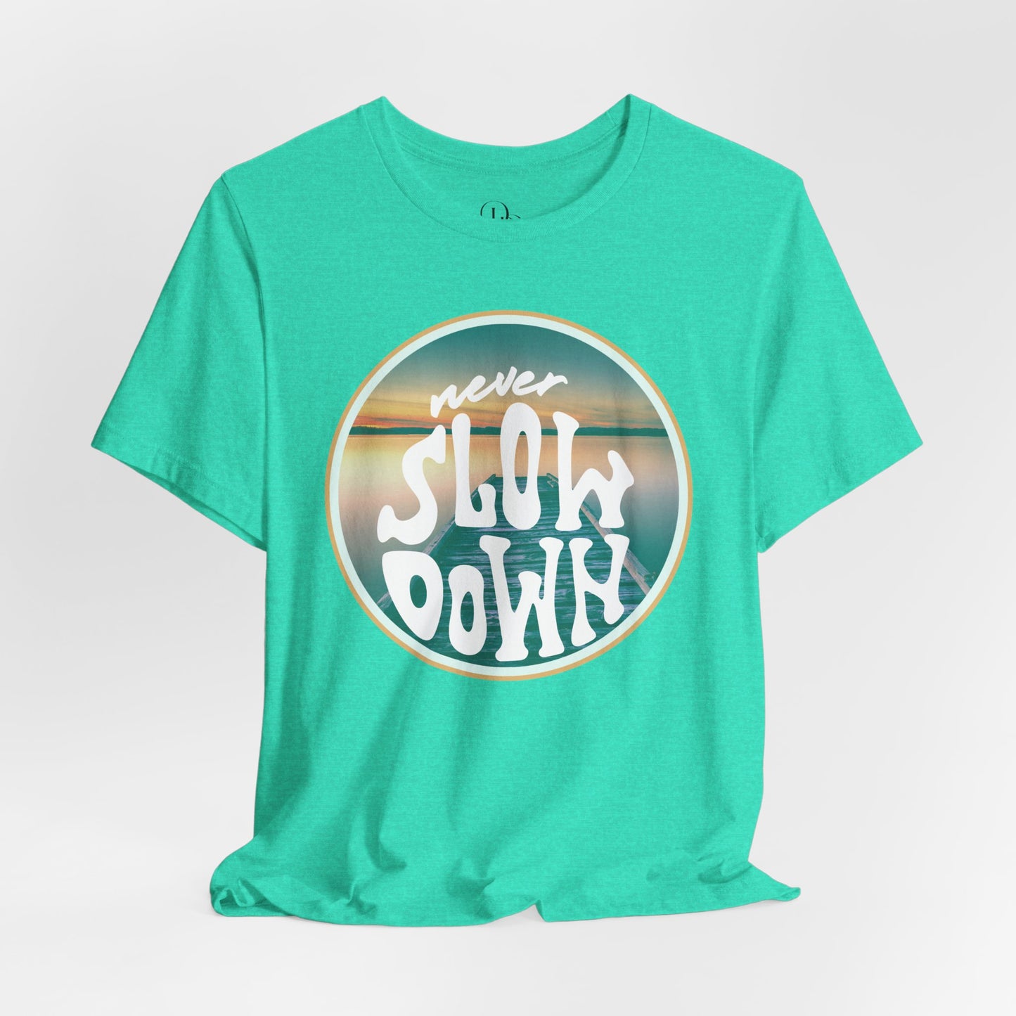 'Never Slow Down' Unisex Jersey Tee - Relaxed Fit Graphic Shirt - DiRoMi