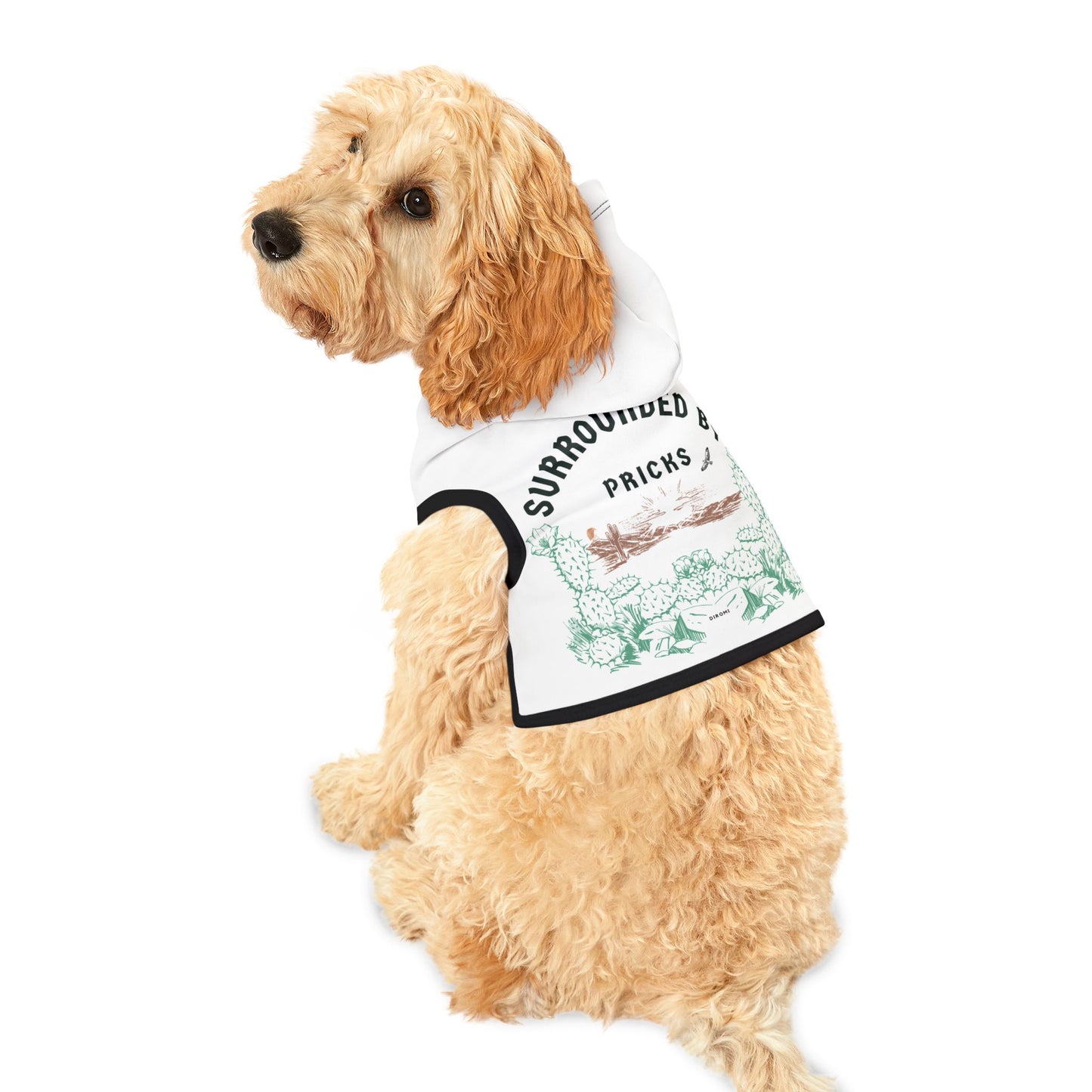 Cute 'Surrounded by Pricks' Pet Hoodie for Fashionable Pets - DiRoMi
