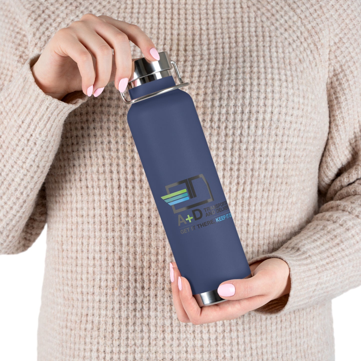 Stylish Vacuum Insulated Bottle, 22oz