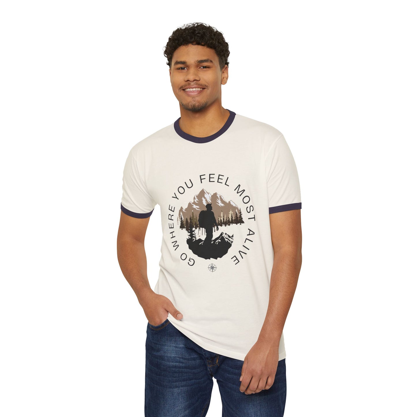 Explore Nature Unisex Cotton T-Shirt - 'Go Where You Feel Most Alive' - DiRoMi
