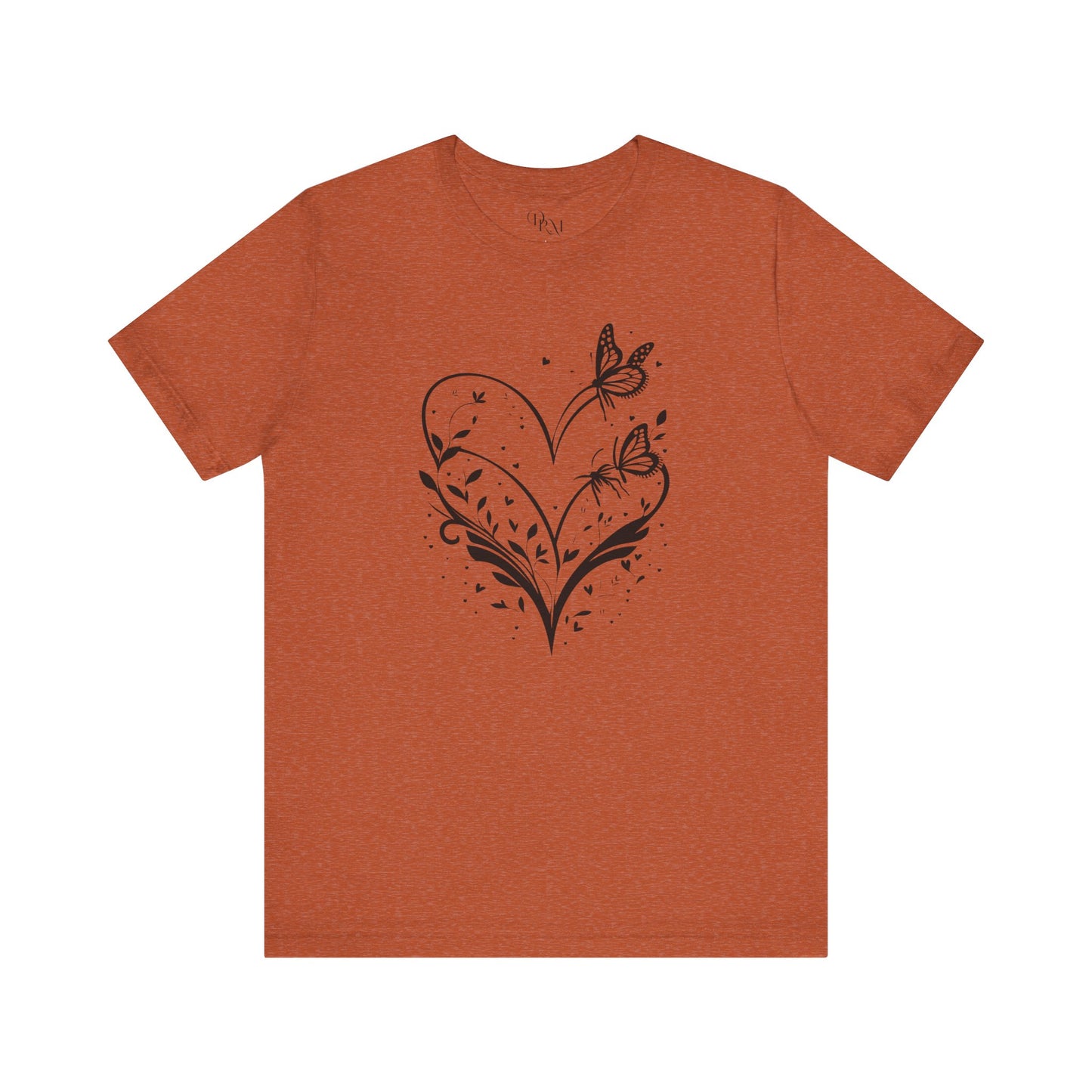 Butterfly Heart Unisex Tee, Nature-Inspired Shirt, Gift for Her, Casual Everyday Wear, Eco-Friendly Apparel, Perfect for Spring