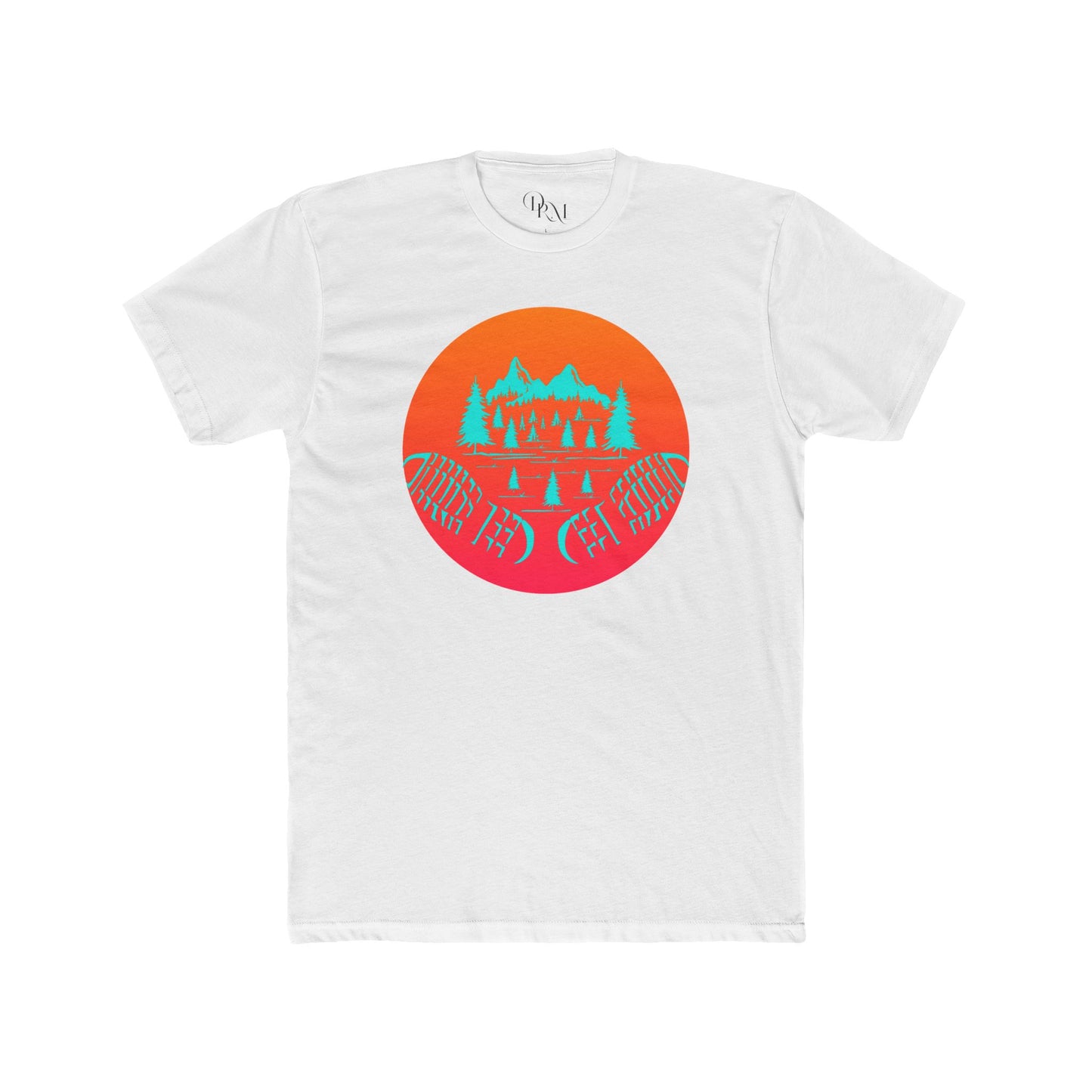 Outdoor Adventures Awaits Unisex Cotton Crew Tee - Retro Mountain Design - DiRoMi