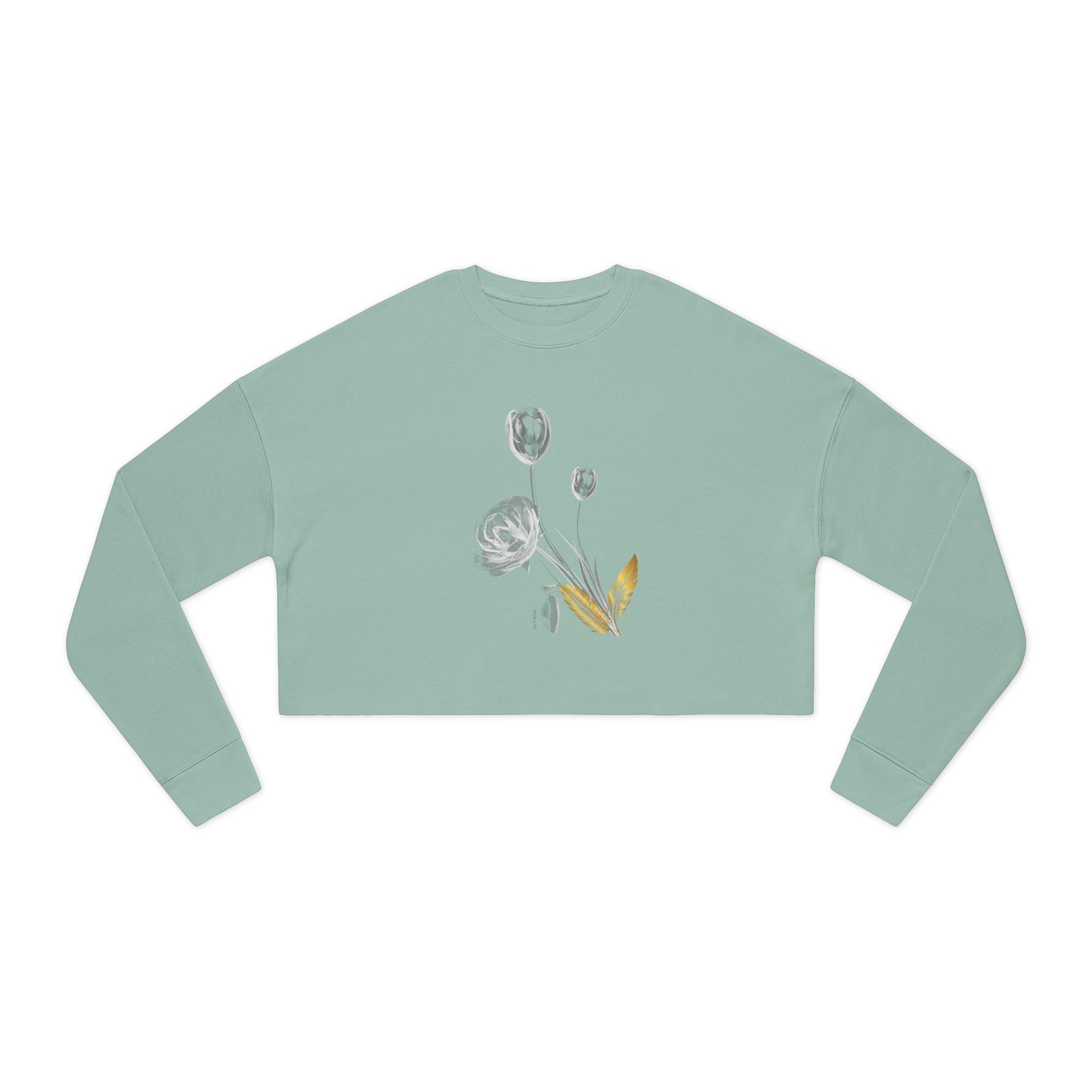 Floral Women's Cropped Sweatshirt - Trendy Spring Fashion - DiRoMi