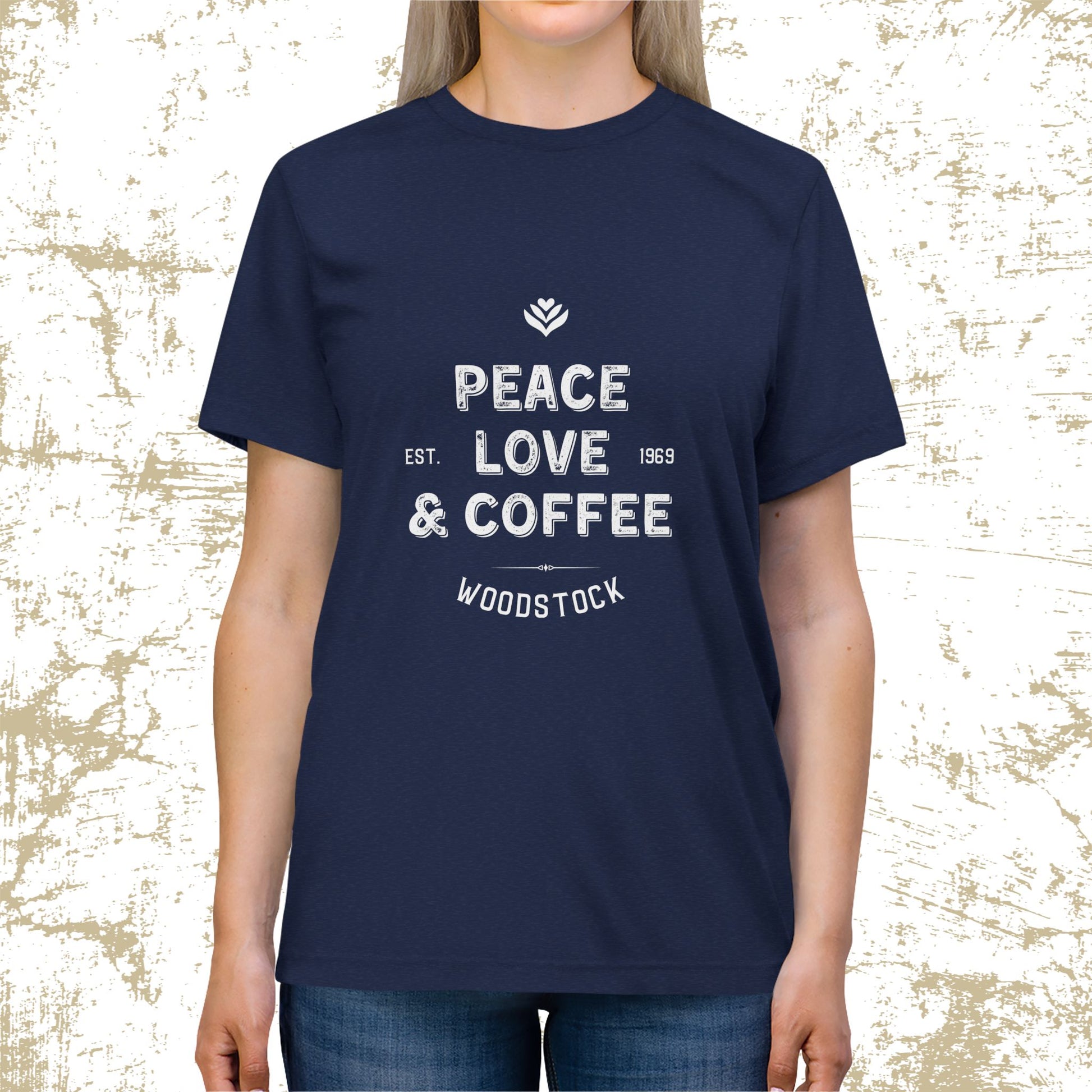 Vintage Peace Love & Coffee Unisex Triblend Tee - DiRoMi