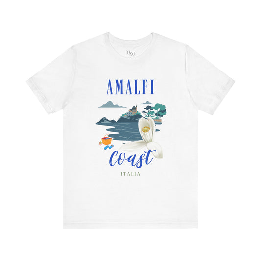 Amalfi Coast Graphic Tee, Unisex Jersey T-Shirt, Travel Shirt, Summer Vibe Top