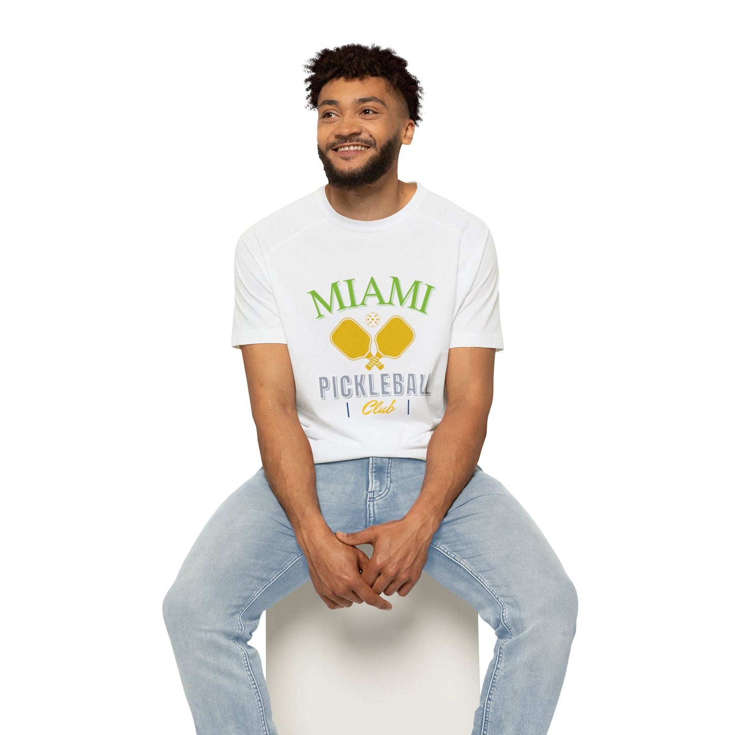 Miami Pickleball Club Men's Raglan T-Shirt - Casual, Sporty Tee for Pickleball Fans - DiRoMi