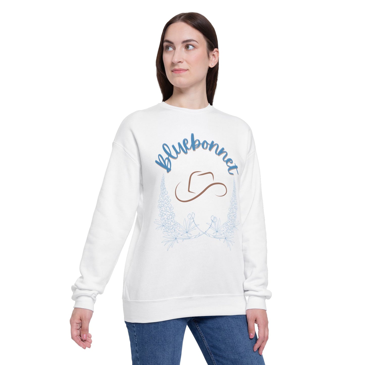 Bluebonnet Unisex Drop Shoulder Sweatshirt - Cozy Spring Style - DiRoMi